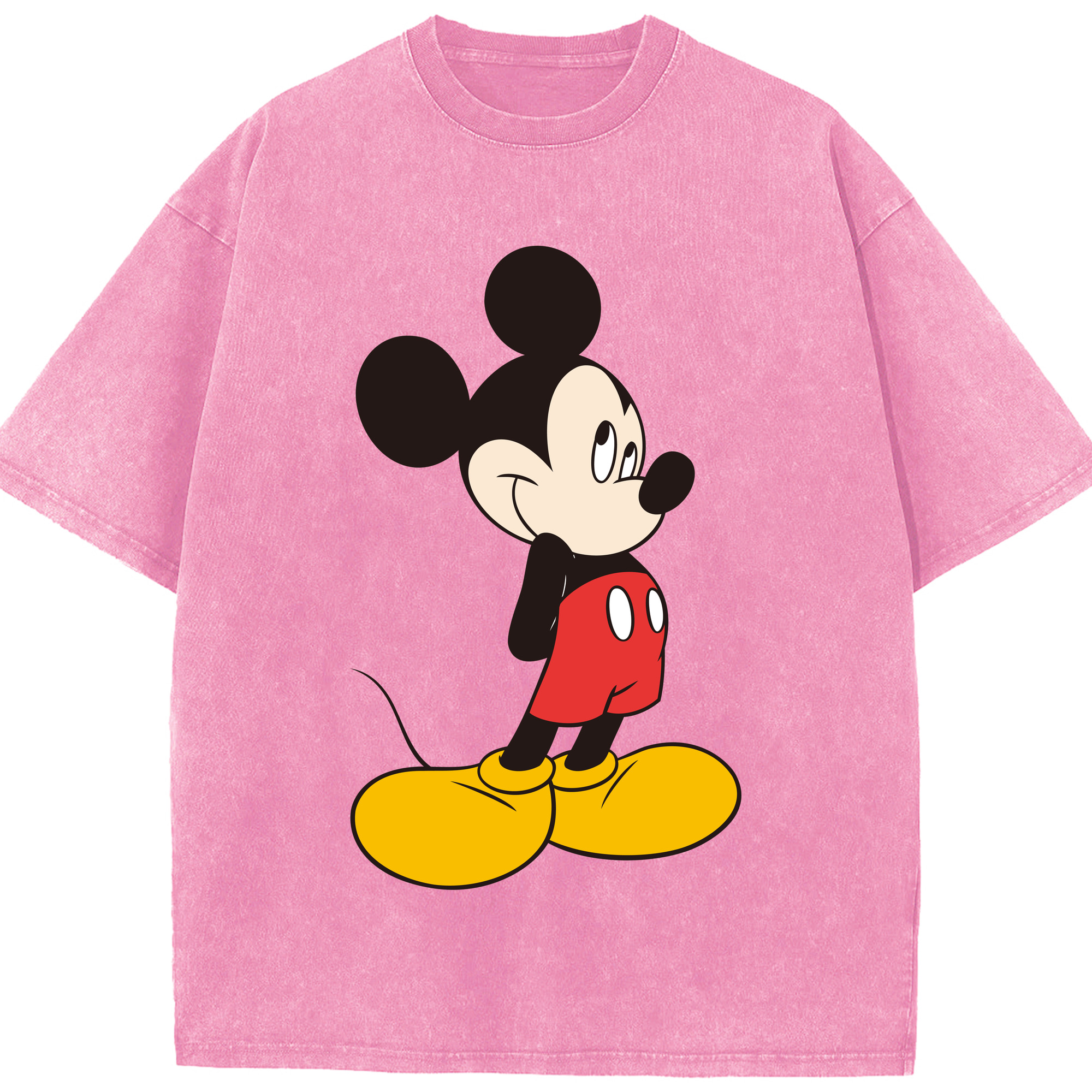 （画像用） ミッキーマウス Mickey Mouse 綿100% ヴィンテージ風 半袖Tシャツ（フロントプリント）